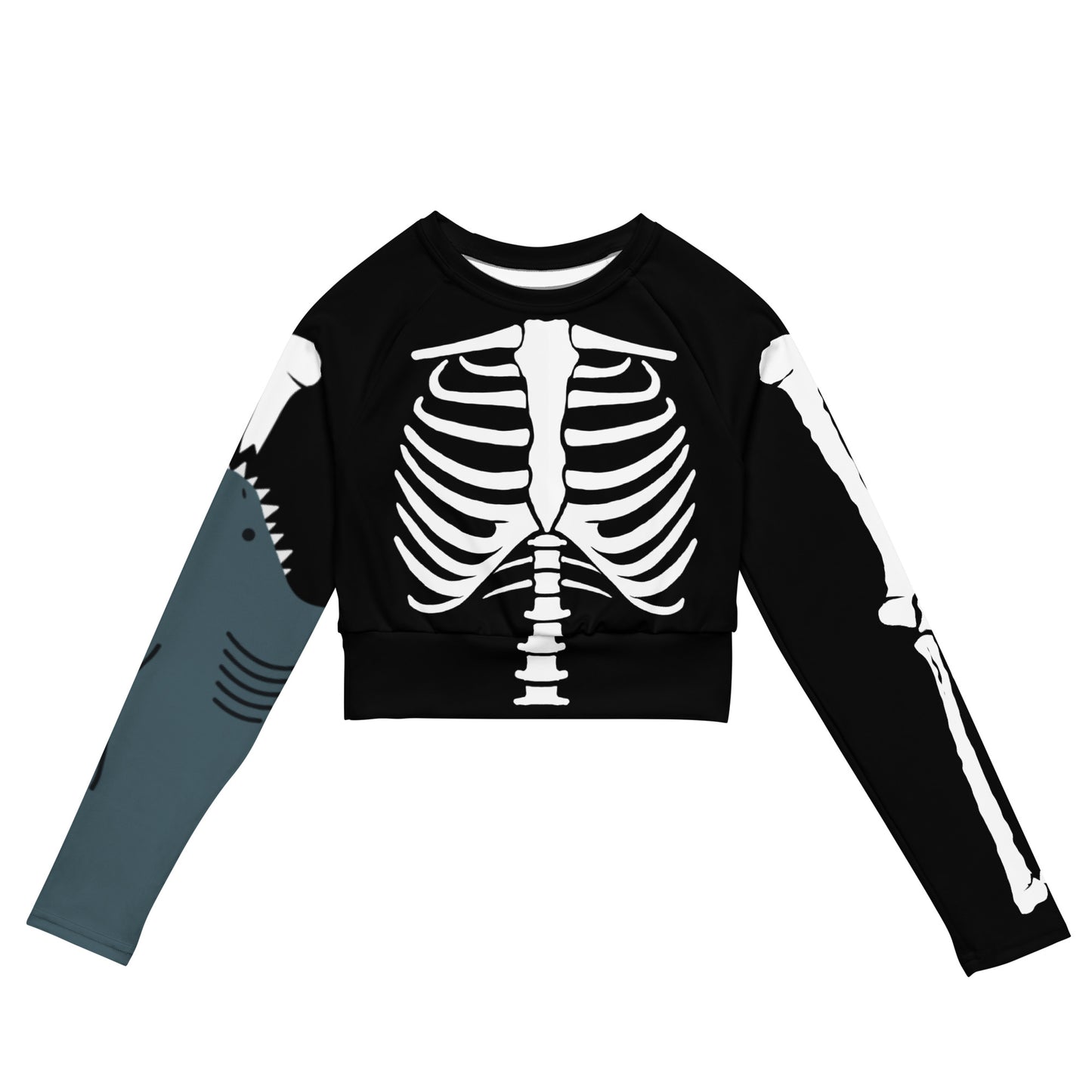 ♻️ Shark Bite Cropped Rash Guard